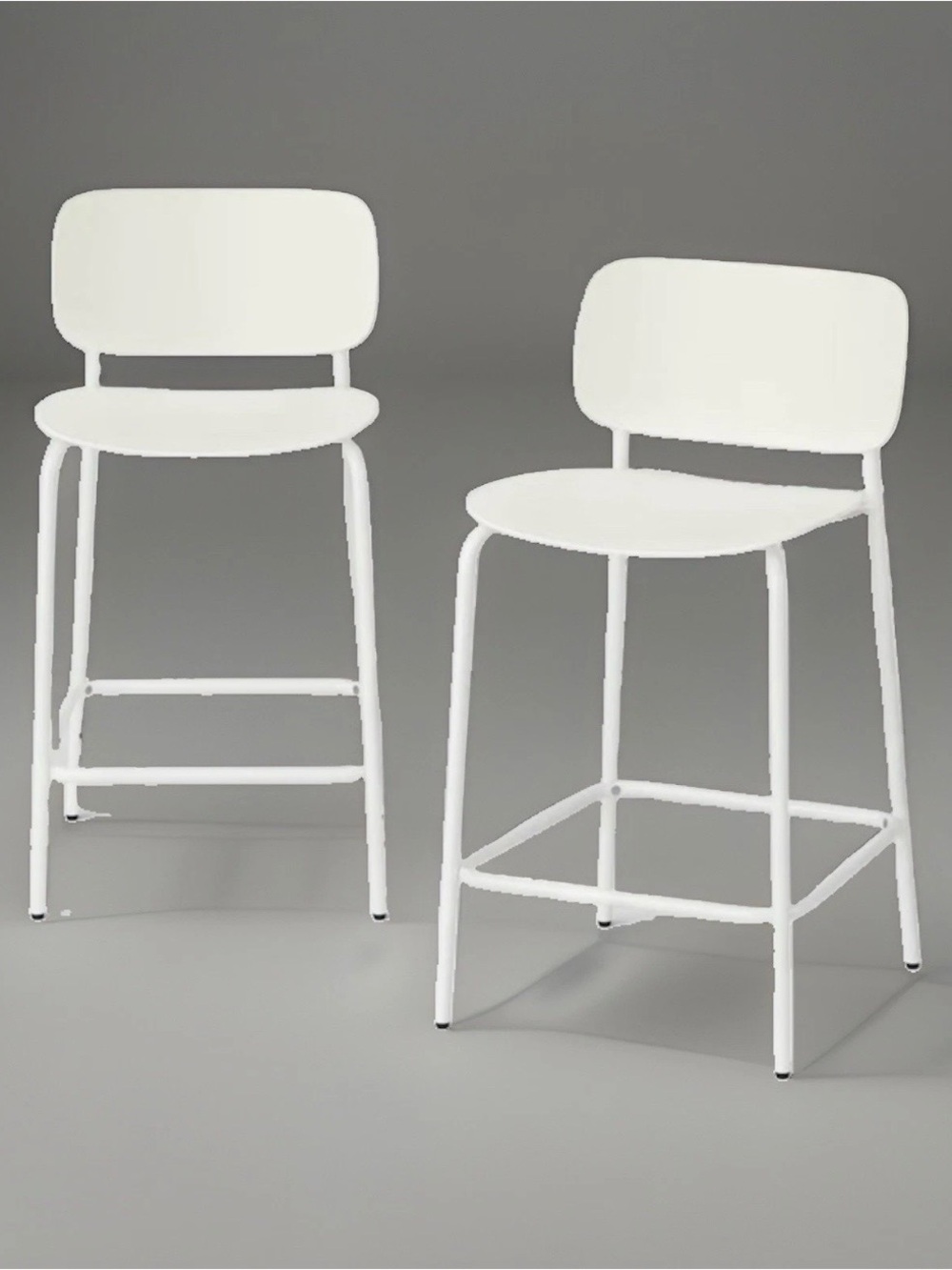Room Essentials White Metal Counter Stools with Back (Set of 2)